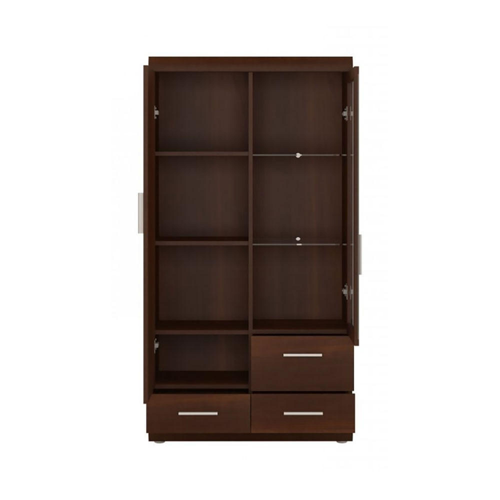 VITRINENSCHRANK Imperial Nussbaum Imperial 80 / 37,5 / 152 cm - Nussbaumfarben/Braun, Holz/Holzwerkstoff (80/152/37.5cm) - Feldmann-Wohnen