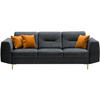 3-SITZER SOFA Venezia dunkelgrau mit goldenen Beinen - Dunkelgrau/Goldfarben, Textil (233/85/94cm) - Beautysofa