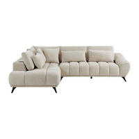 SOFA ohne Schlafmöglichkeit - 5 Personen - Samt - Beige - Beige, Textil (285/102/213cm) - Vente-Unique