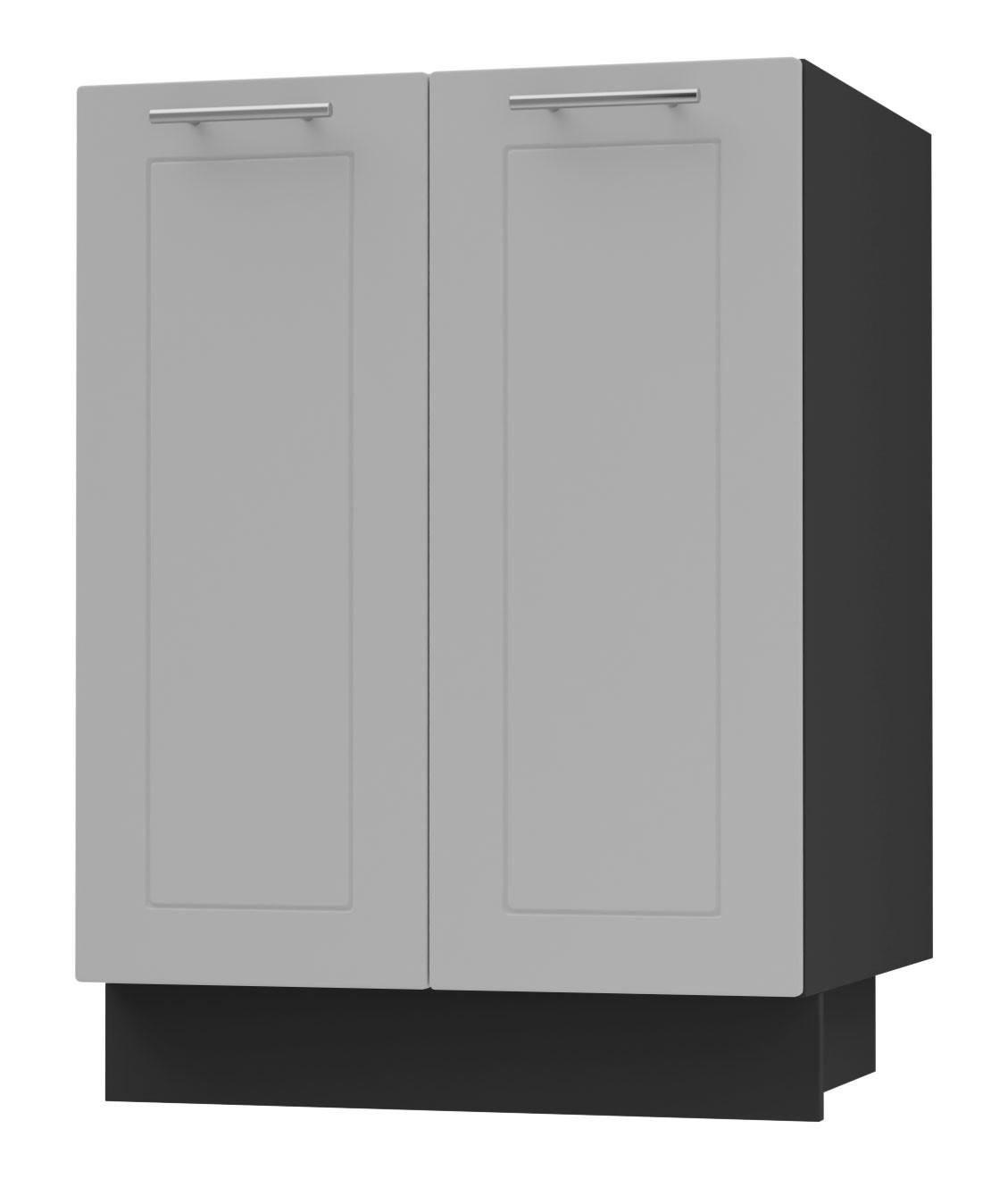 UNTERSCHRANK Bari D11/60 Schwarz / RAL 7040 fenstergrau 60 / 50 / 82cm - Schwarz/Grau, Holz/Holzwerkstoff (60/82/50cm) - Feldmann-Wohnen