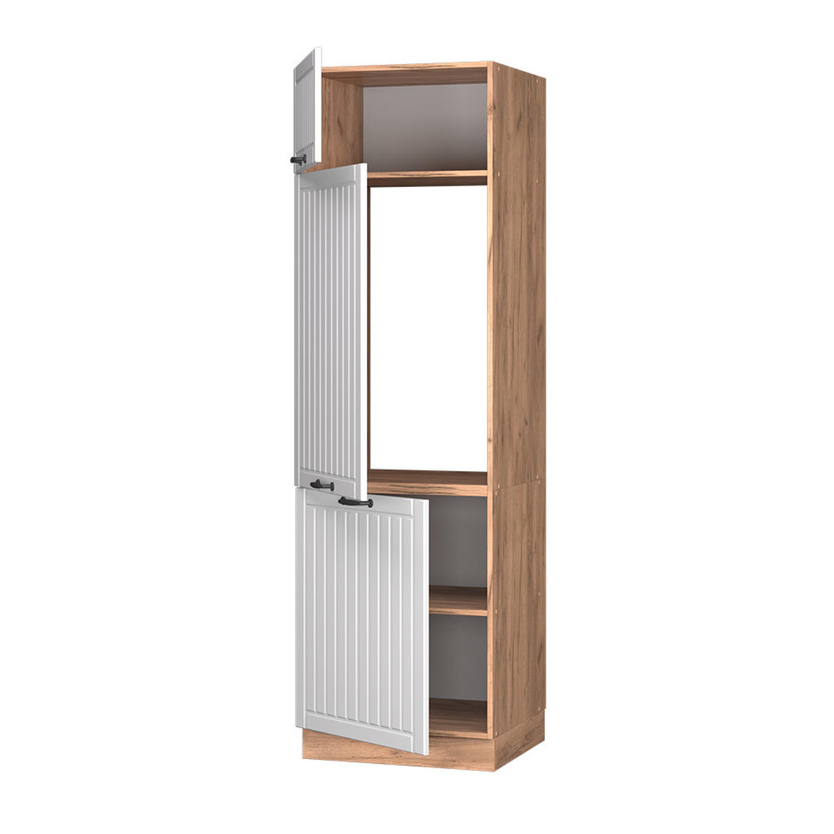 SKŘÍŇKA NA LEDNICI Fame-Line Bílý venkovský dům - bílá/medově dubová, kompozitní dřevo (60/206.8/58.1cm) - Vicco