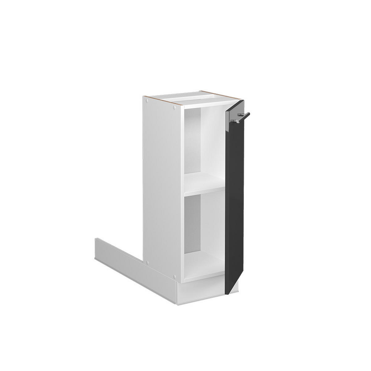 KÜCHENINSEL Fame-Line Anthrazit Hochglanz 30 cm ohne AP - Schwarz Hochglanz/Anthrazit, Holzwerkstoff (30/82/70cm) - Vicco