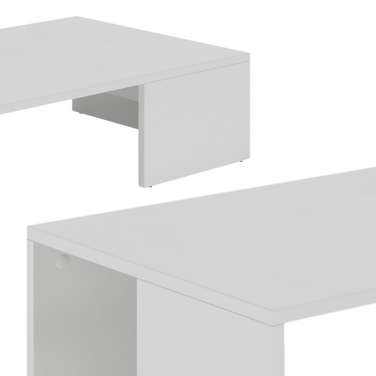 COUCHTISCH Hardi Weiß 90 x 21.4 cm - Weiß, Holzwerkstoff (50/90/21.4cm) - Vicco