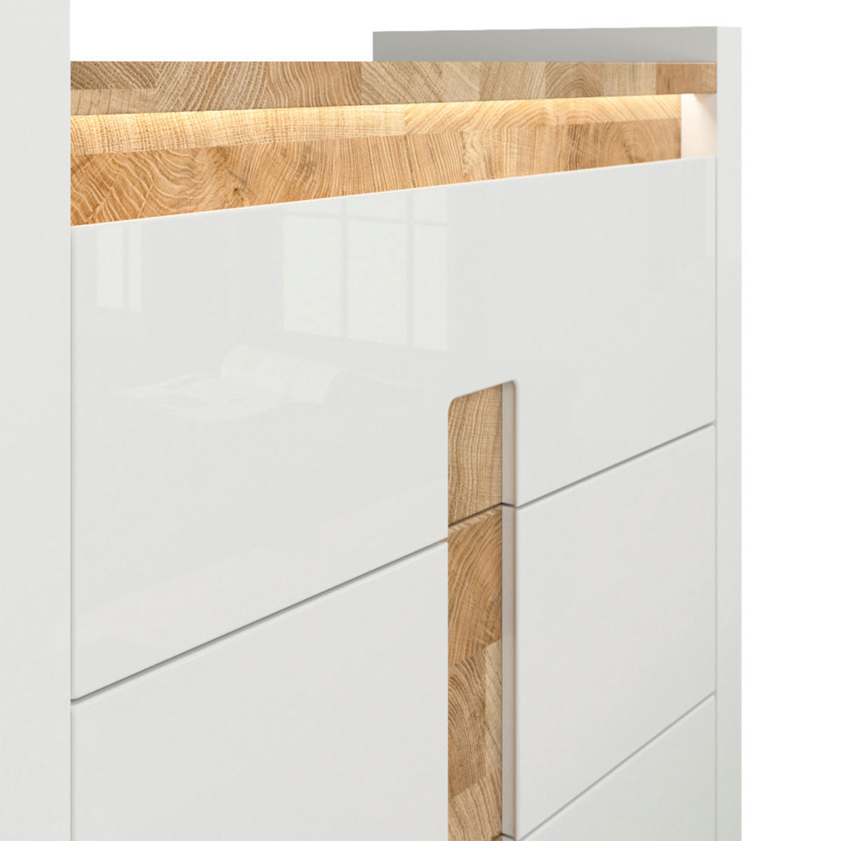 KOMMODE Helios Weiß und Holz - Weiß, Holzwerkstoff (97/96.5/41cm) - Petits-meubles