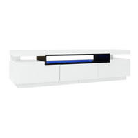 LOWBOARD DE-40486 3 Schubladen mit 16-Farben-LED und Hochglanz Weiß - Weiß, Holzwerkstoff (160/42/39cm) - ComfortXL