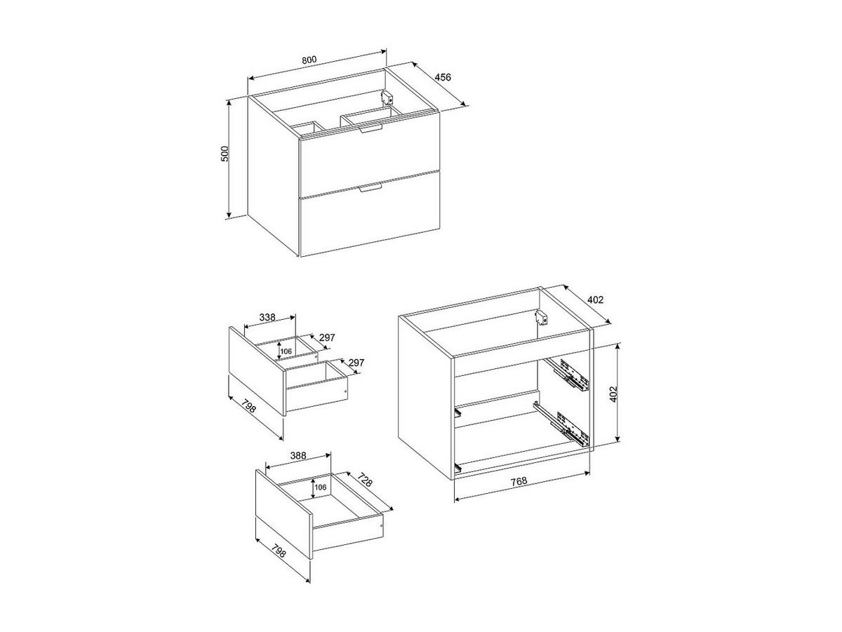 WASCHBECKENUNTERSCHRANK - 80 cm x 46 cm - holz - weiß Avoreli - Weiß, Holz (80/50/46cm) - Vente-Unique