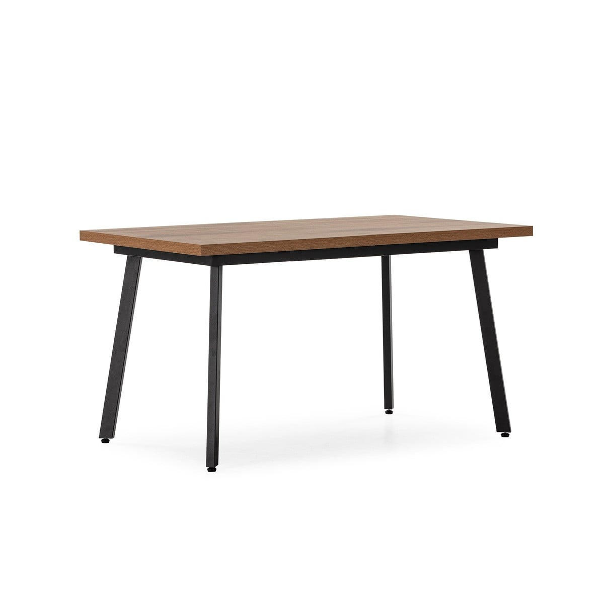 TISCH ausziehbarer von 138 bis 178 cm mit Metallbeinen 85/76/138 cm - Nussbaumfarben, Holzwerkstoff (91.6/85/76cm) - Calicosy