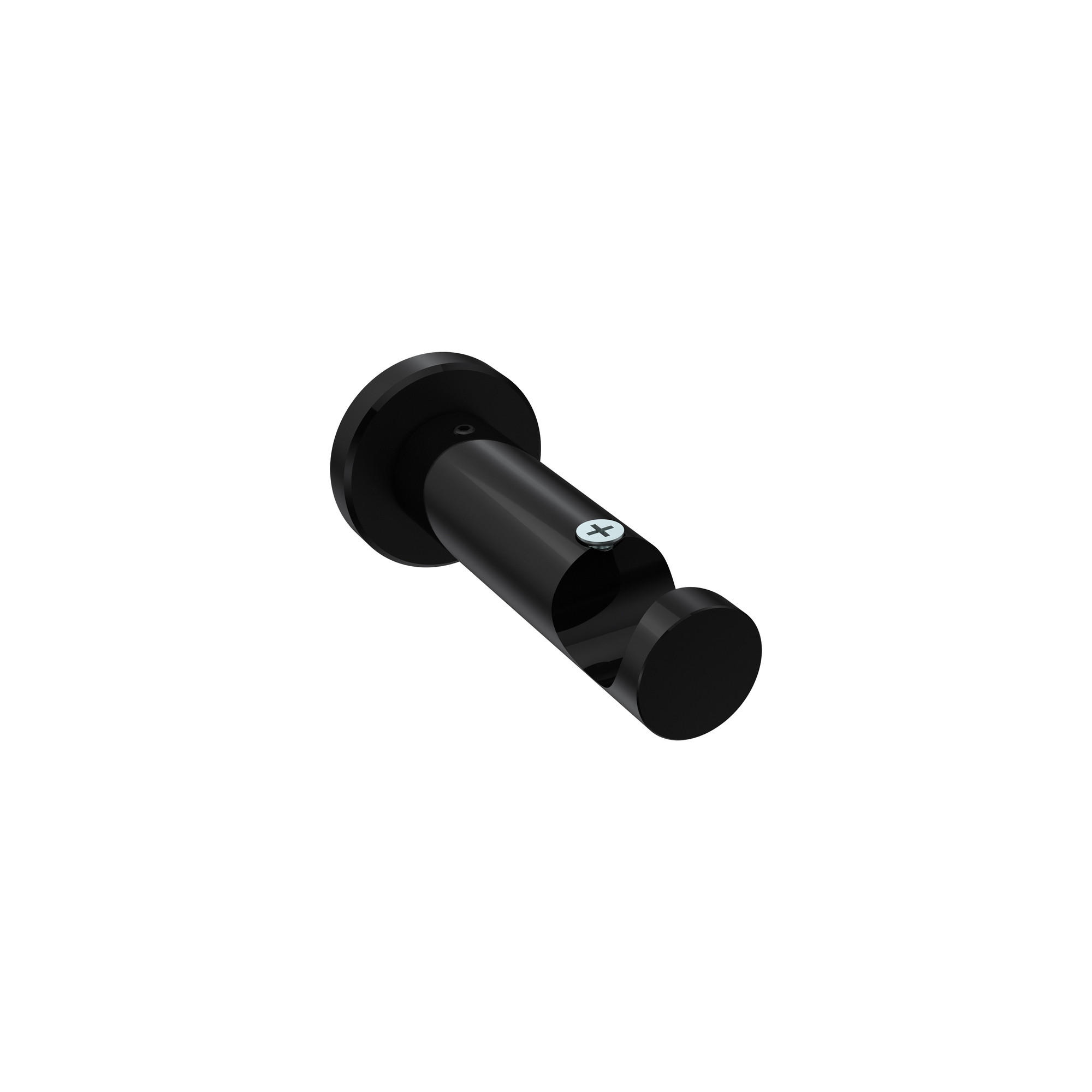 TRÄGER FÜR GARDINENSTANGEN 20 mm Ø, Platon 1-läufig, Schwarz - Schwarz, Metall (9/4/4cm) - INTERDECO
