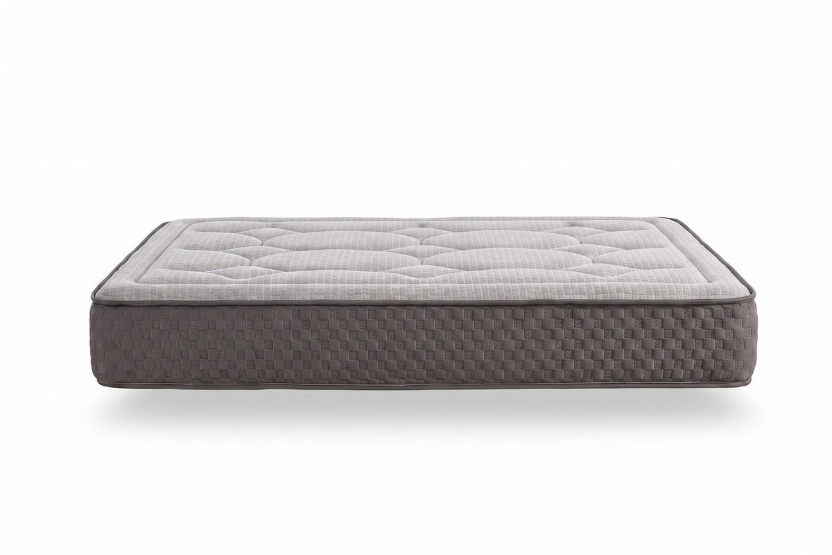 MATRATZE Palace Confort Multizone - 200X200 cm- Härtegrad H2/H3 - Grau, Textil (200/200cm) - Moonia
