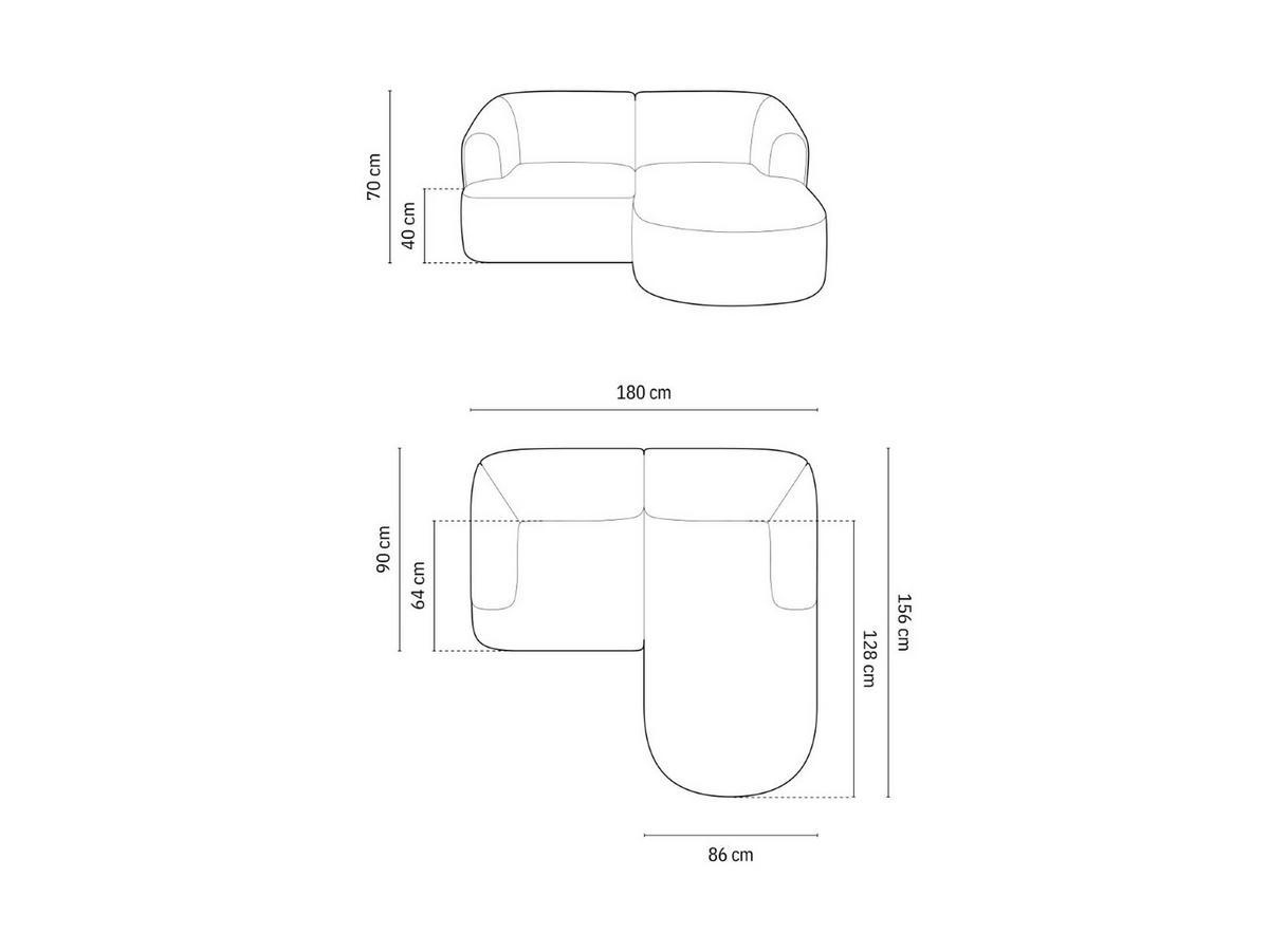 MODULARES-ECKSOFA rechts Campi aus Cord dunkelgrau 3 Sitzplätze - Dunkelgrau, Textil (156/180cm) - Cosmopolitan Design