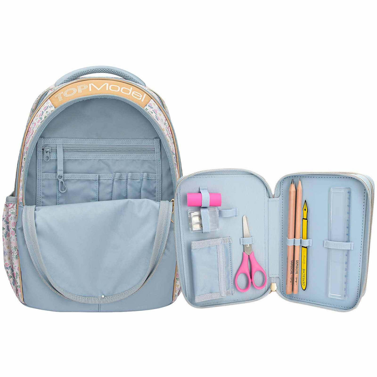 SCHUL-SET FESTIVAL FUN TOPModel hellblau 2er Set - Hellblau, Textil (2/2cm) - Depesche Germany