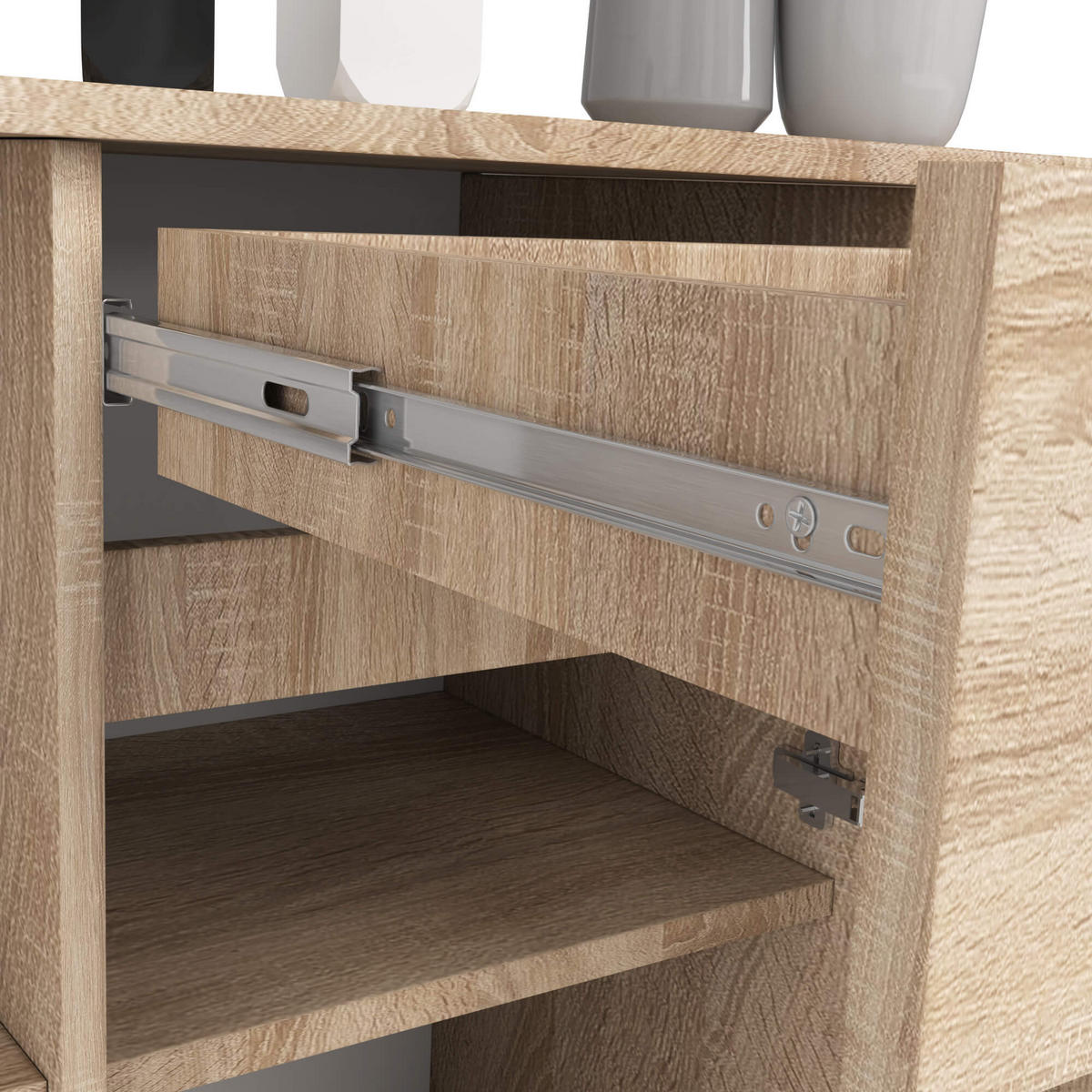 KOMMODE Eiche Sonoma 77/120/40 - Sonoma Eiche, Holzwerkstoff (120/77/40cm) - RAUMHIRSCH FURNITURE