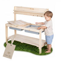KÜLTÉRI JÁTÉKKONYHA „FUN” játéktállal természetes színű - natúr, műanyag/fa (35/89.5cm) - Roba