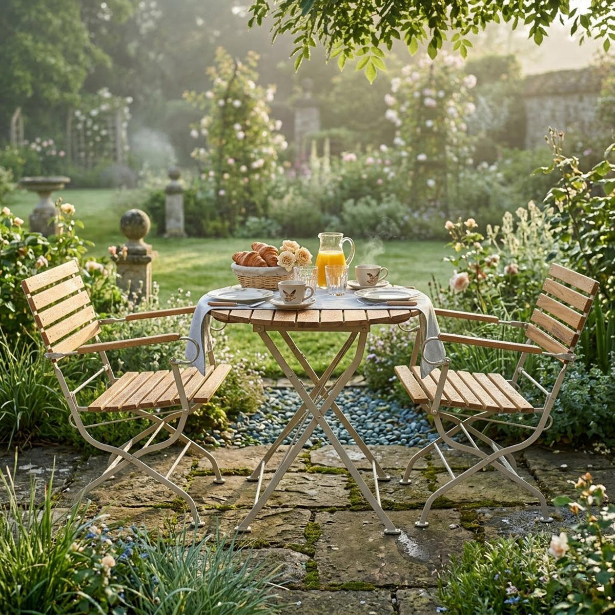 SITZGRUPPE Bad Belzig 3-teilig, Gartenset für 2 Personen - GartenSitzgruppe - Flachstahl - Robinienholz verzinkt - Grau, Holz - TPFGarden