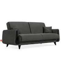 3-SITZER-SOFA GUSTAVO III Sofa 3 Velours, Anthrazit - Anthrazit, Holz/Holzwerkstoff (230/98/98cm) - KONSIMO®
