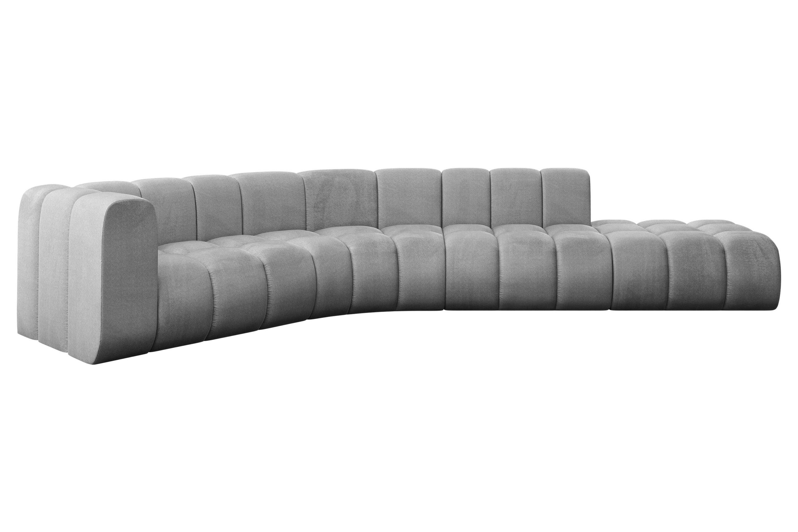 ECKSOFA modulares Sofa Tilmo-L1 - 399x194x70 cm Grau - Hellgrau, Holzwerkstoff/Textil (399/194cm) - ALTDECOR