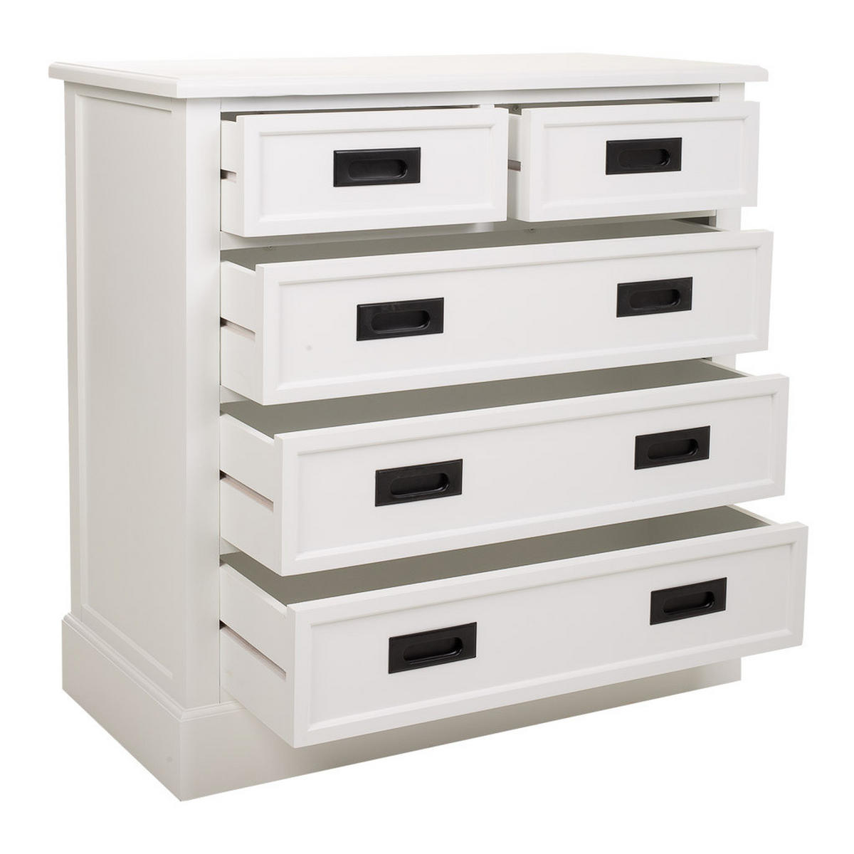 KOMMODE aus Holz, weiß, 80x40x81cm - Weiß, Holzwerkstoff (80/80.5/40cm) - Wanderlust