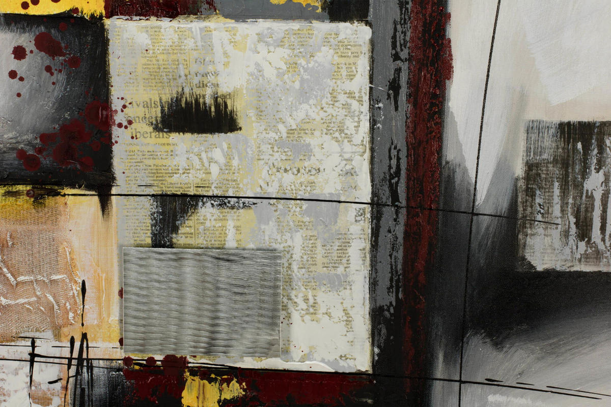 ACRYLBILD HANDGEMALT 80/80 cm - Beige/Grau, Holz/Textil (1.62/80cm) - KUNSTLOFT