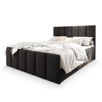 BOXBETT LAGO 180x200 cm mit Matratze und Topper - Grau - Grau, Holz (180/200cm) - MASSENO