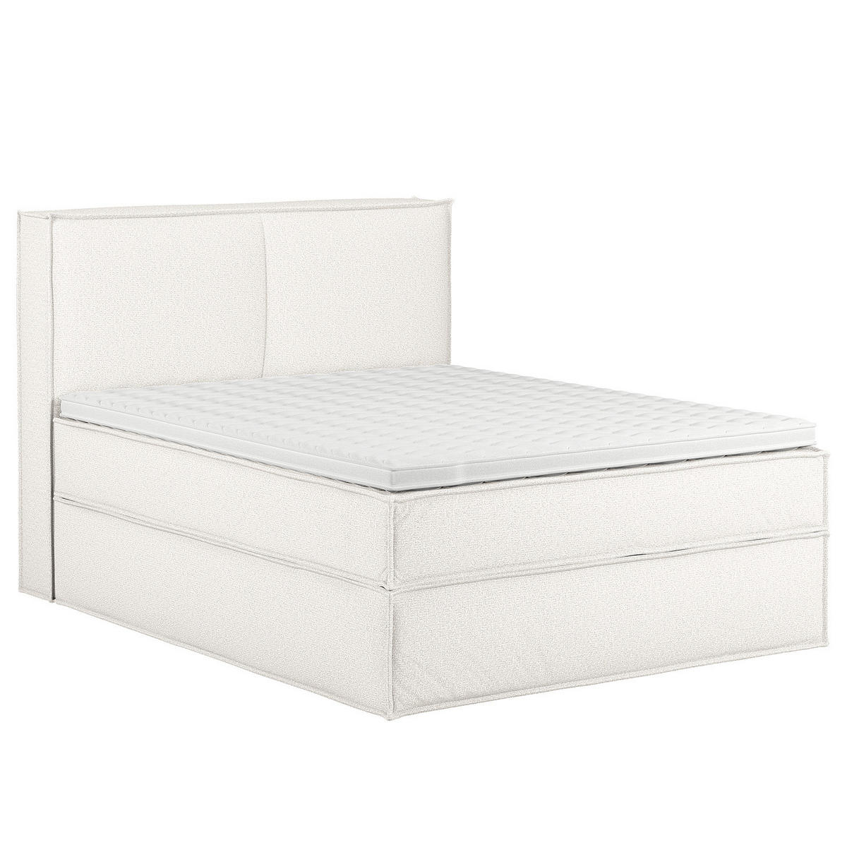 BOXSPRINGBETT mit Kopfteil - Premium - Weiß, Textil (160/200cm) - home24