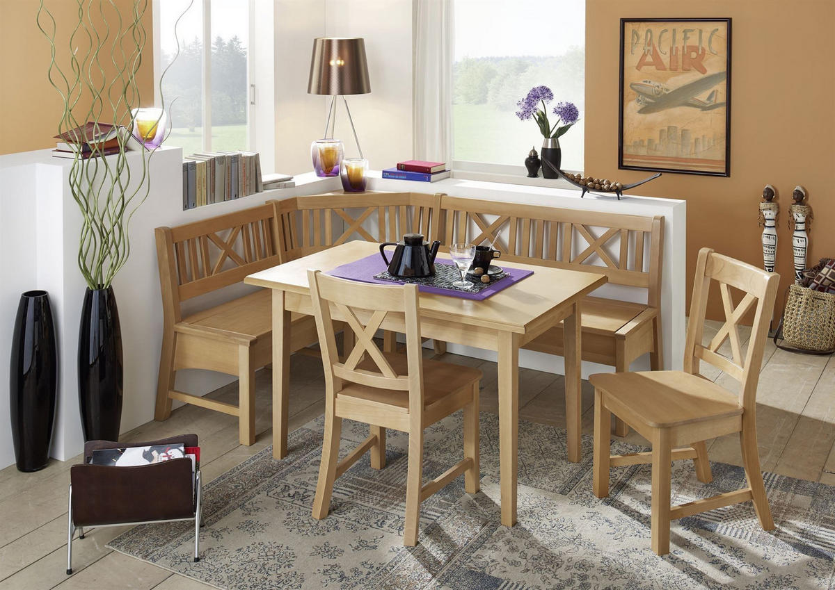 ECKBANKGRUPPE im modernen Landhausstil Deborah Massivholz Buche - Buchefarben, Holz (179/1/139cm) - 58aufmkessel