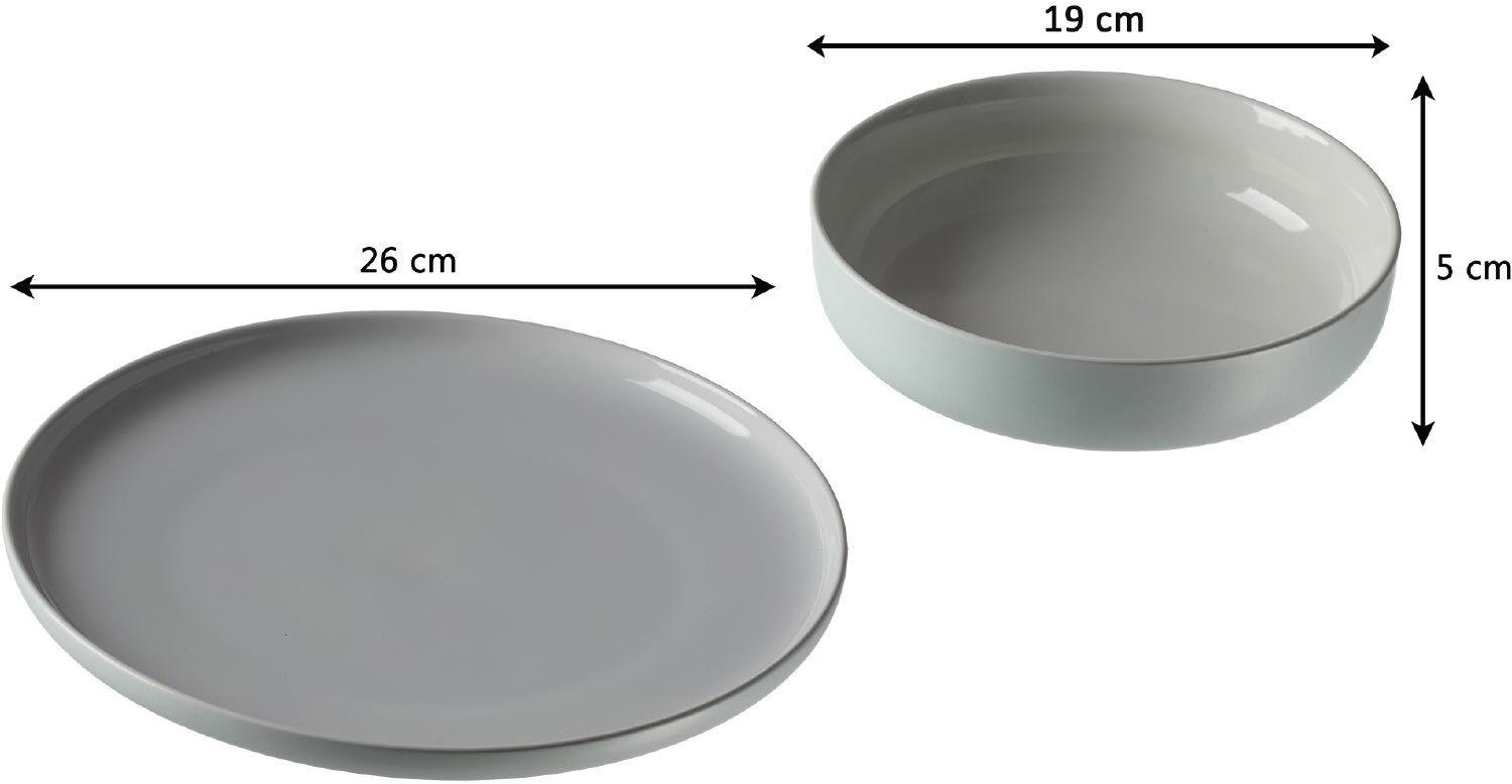 TAFELSERVICE Jasper mint 8er Set - Mintgrün, Keramik (1/1/1cm) - Ritzenhoff Breker