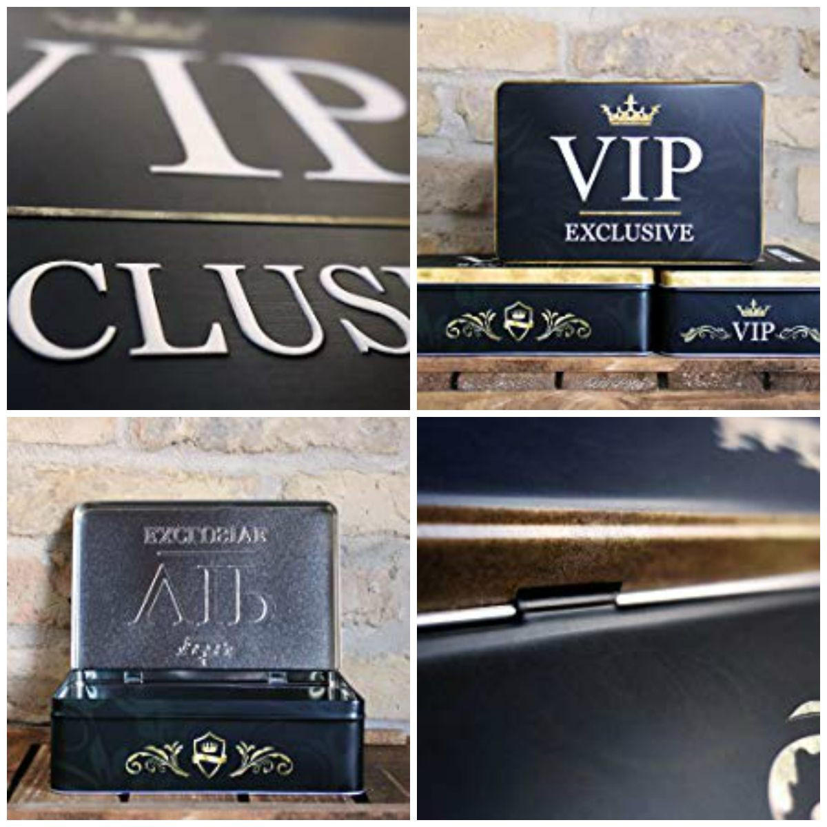 VORRATSDOSE flach Achtung VIP Exclusive - Multicolor, Metall (23/7/16cm) - Nostalgic-Art
