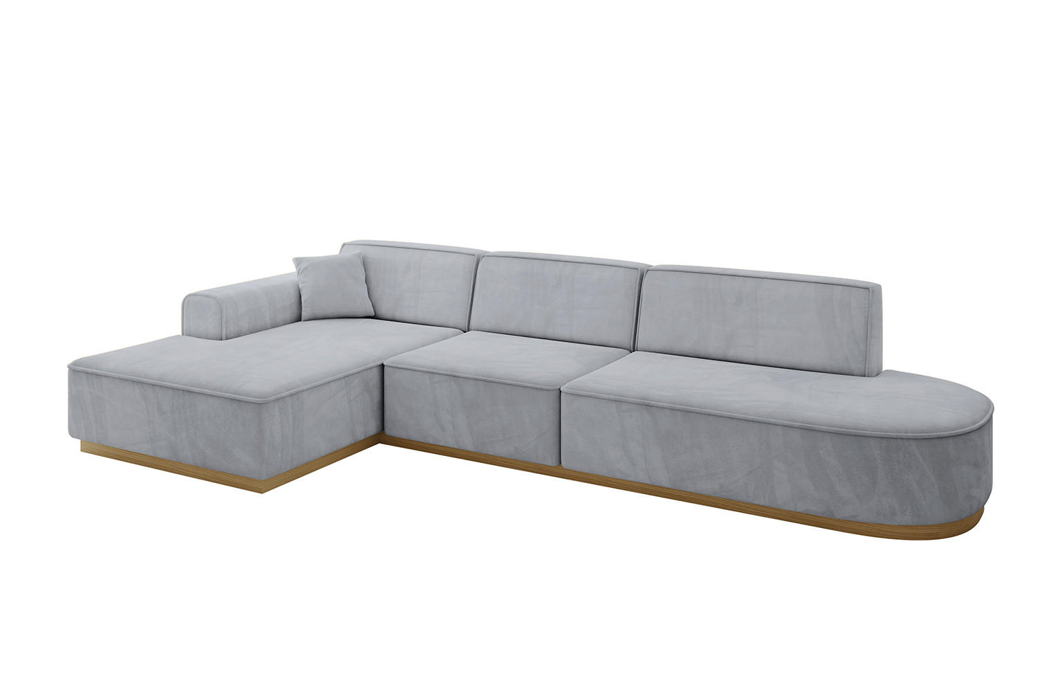ECKSOFA Ottomane Links IREA-L2-v2 - 327x165x80 cm Grau - Titanfarben, Holzwerkstoff/Textil (327/165cm) - ALTDECOR