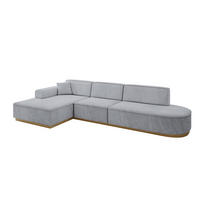 ECKSOFA Ottomane Links IREA-L2-v2 - 327x165x80 cm Grau - Titanfarben, Holzwerkstoff/Textil (327/165cm) - ALTDECOR