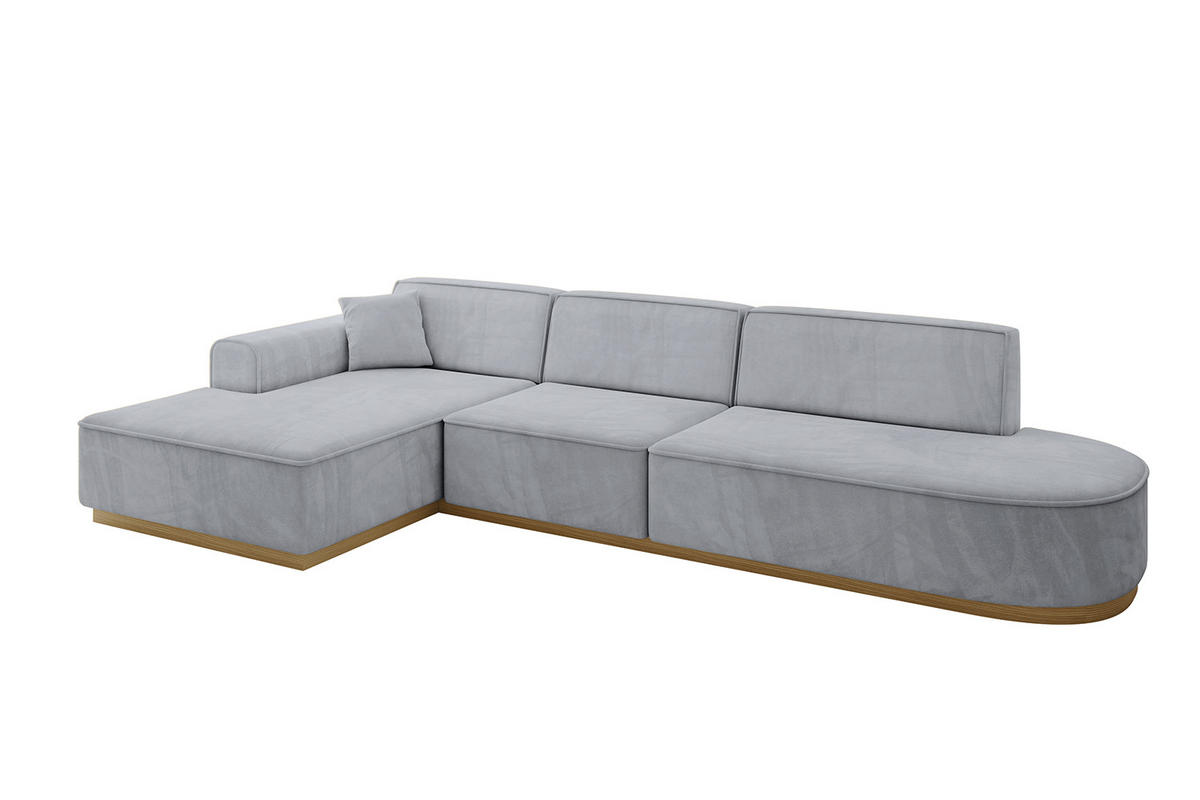 ECKSOFA Ottomane Links IREA-L2-v2 - 327x165x80 cm Grau - Titanfarben, Holzwerkstoff/Textil (327/165cm) - ALTDECOR