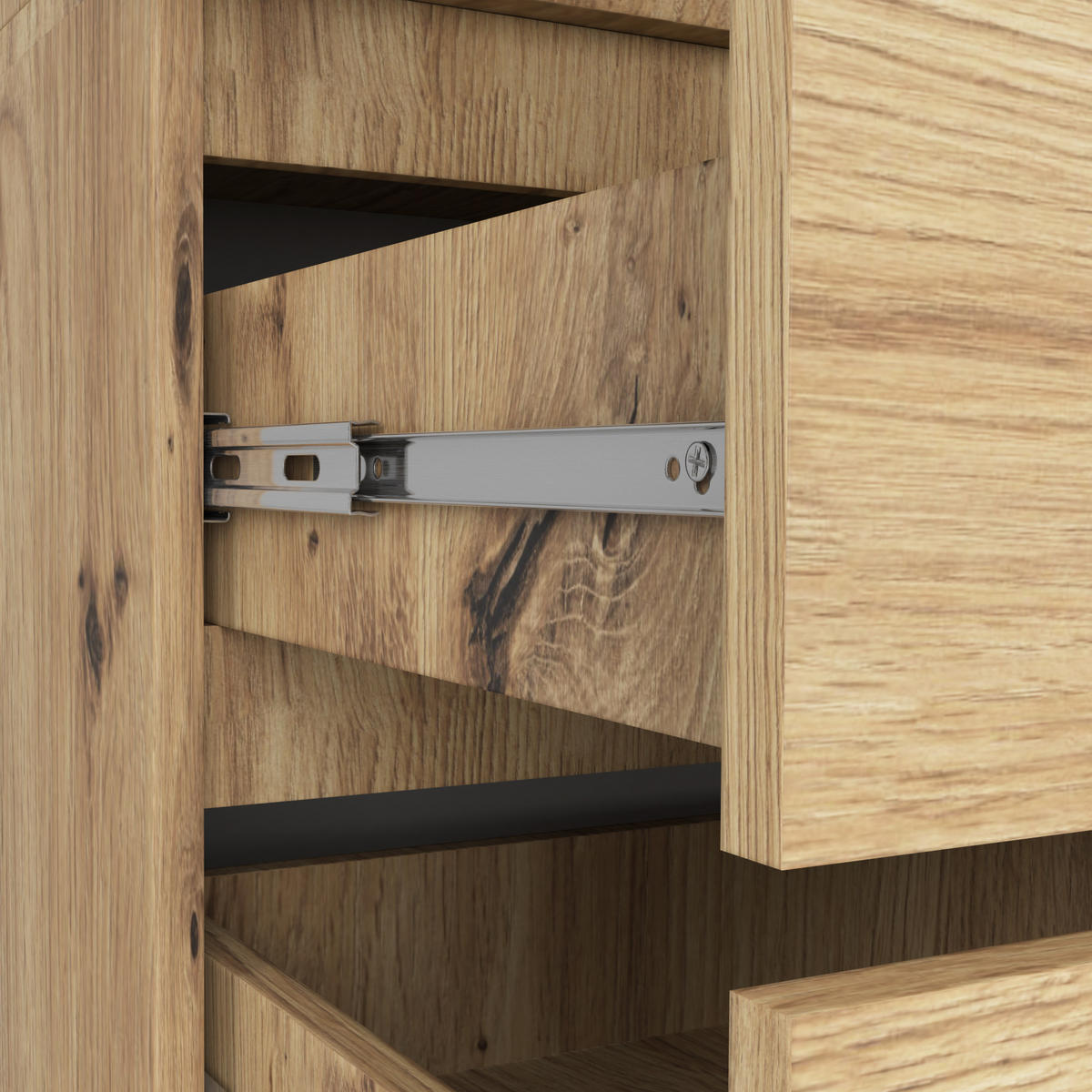 KLEIDERSCHRANK Eiche Artisan 180x51x90 cm - Eiche Artisan, Holzwerkstoff (180/180/51cm) - Akord