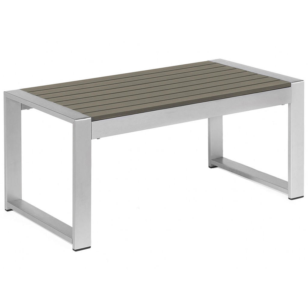 Beliani ZAHRADNÍ Konferenční stolek Hliník tmavě šedý 90/50 cm Salerno