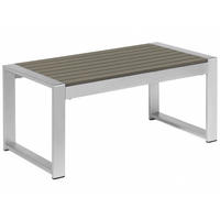 GARTEN Couchtisch Aluminium dunkelgrau 90/50 cm Salerno - Grau, Metall (50/90/42cm) - Beliani