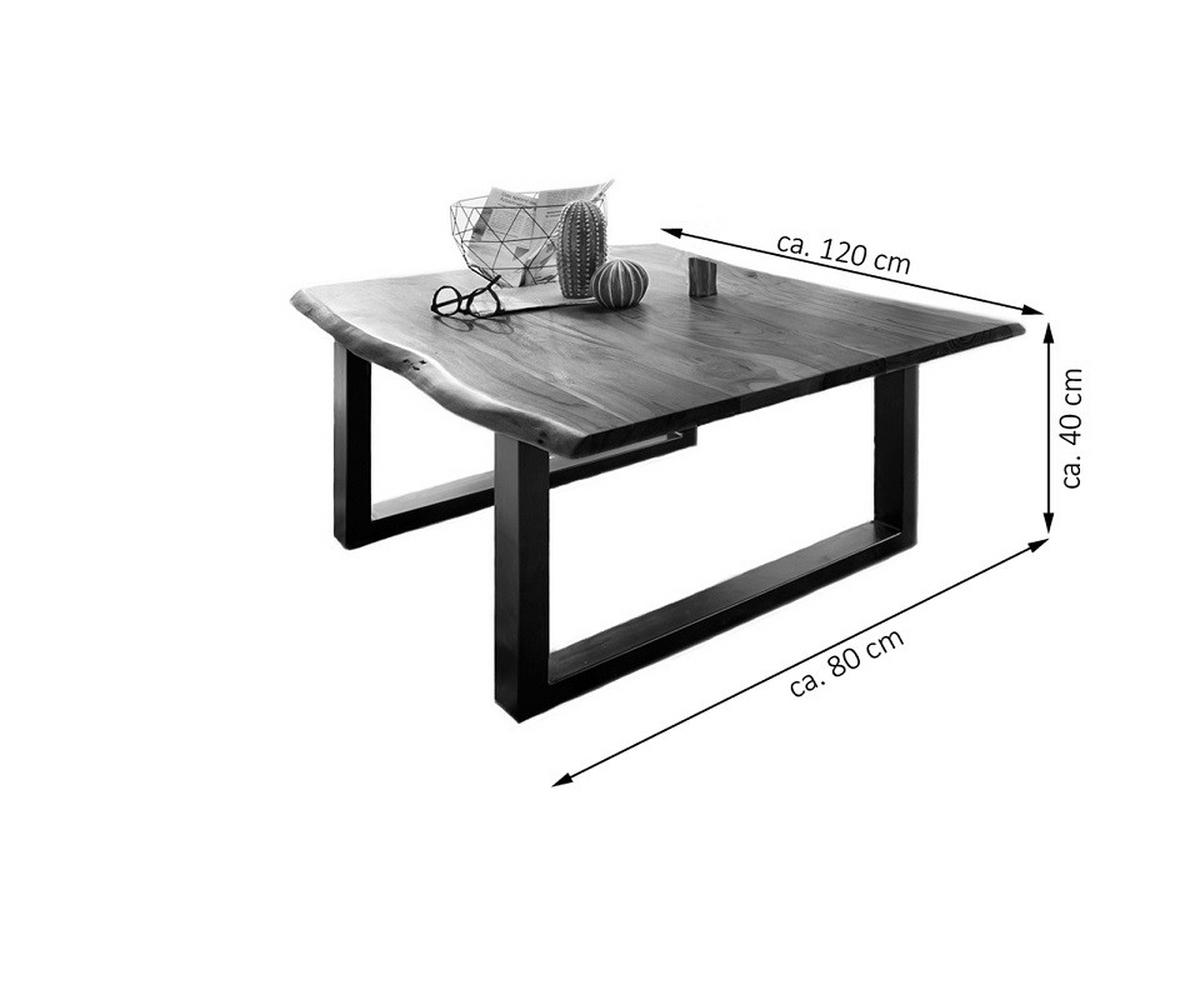 COUCHTISCH NOAH - Schwarz/Braun, Holz/Metall (80/120/40cm) - SAM