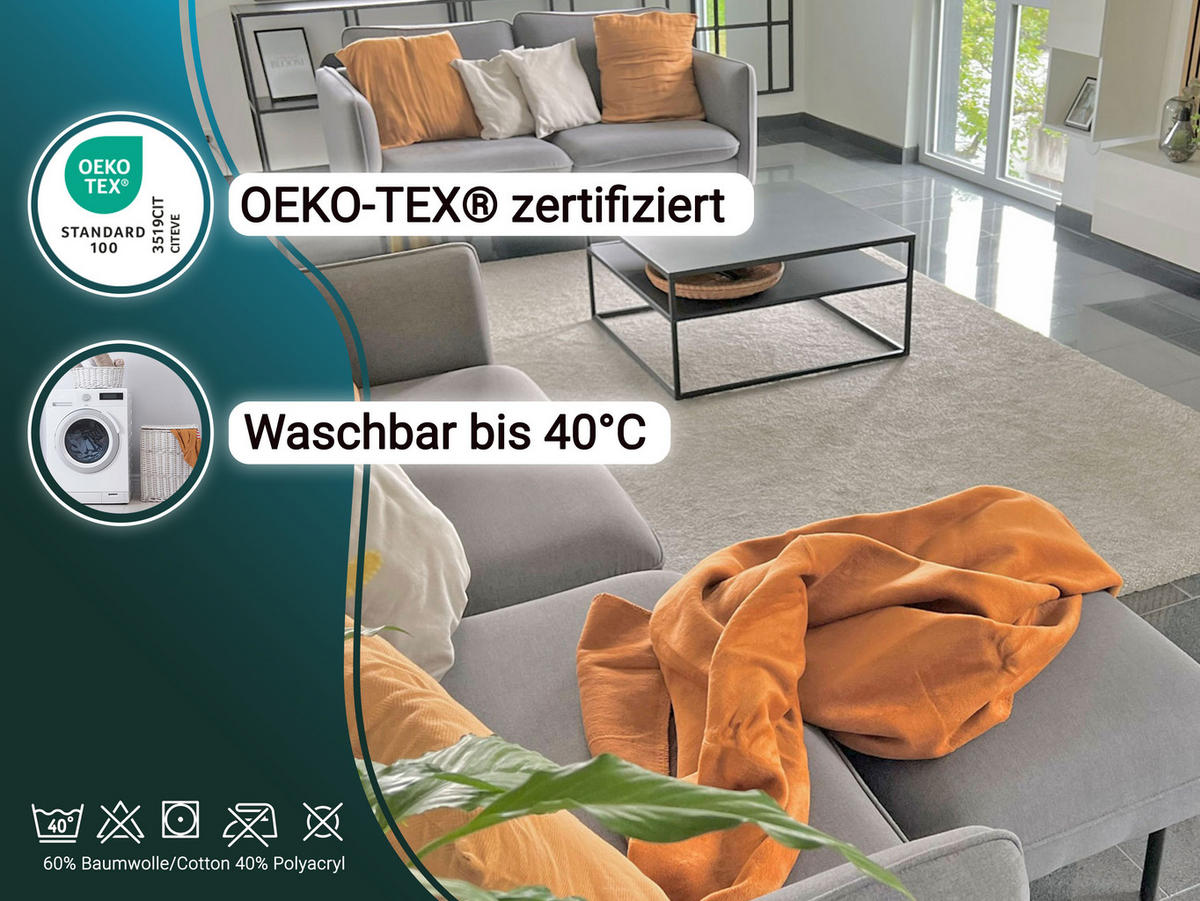 KUSCHELDECKE, 150x200 cm, 60% Baumwolle, 40% Polyacryl, Braun - Braun, Naturmaterialien (150/200cm) - Zollner