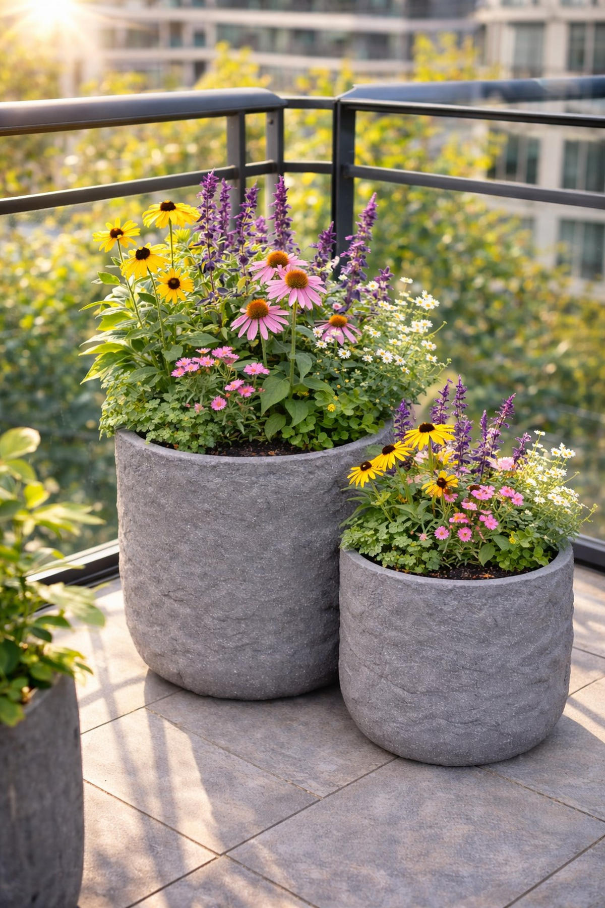 PFLANZKASTEN The Rock 28x25 cm, Steinoptik Grau, Fiberstone - Anthrazit, Kunststoff (28/25/28cm) - dasmöbelwerk