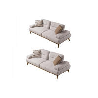 SITZGARNITUR Smooth Creme Stellvariante:3+3 - Creme, Holz (240/82/100cm) - Villa Möbel