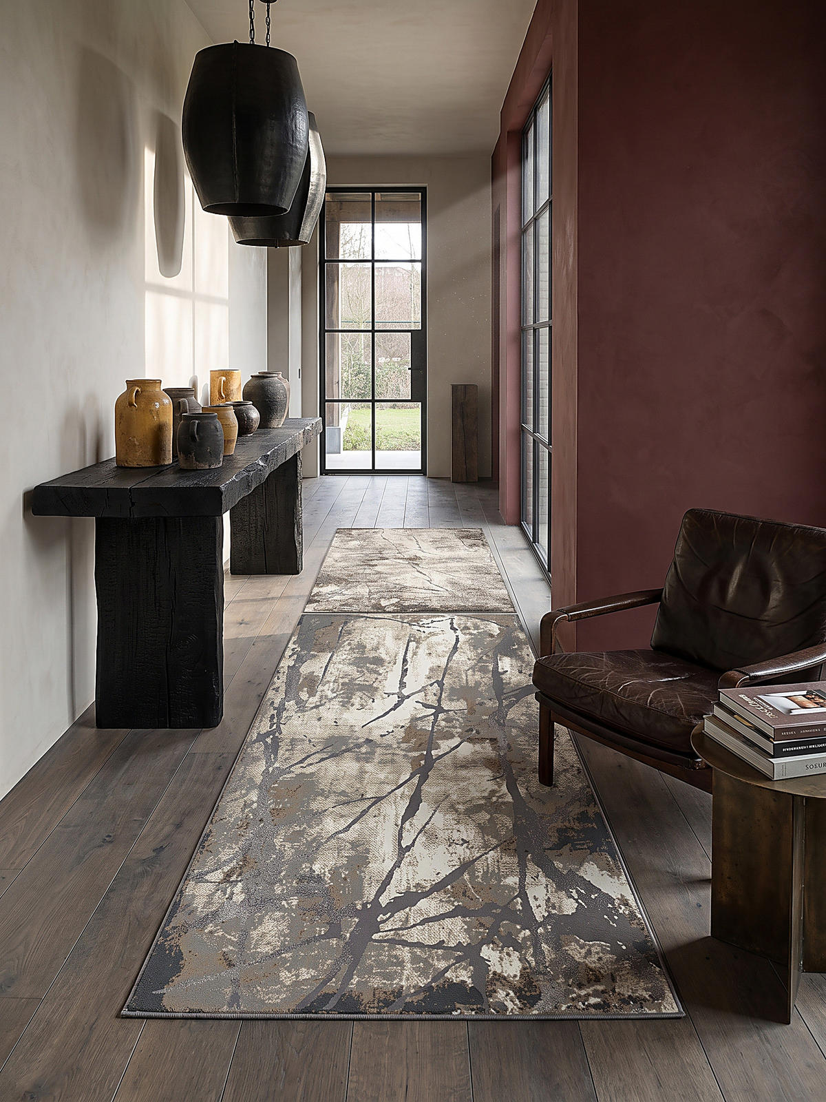 TEPPICH Kurzflor OGLIO Abstrakt Polypropylen-Polyester Natur 80 x 150 cm - Beige, Textil (80/150cm) - KADIMA DESIGN