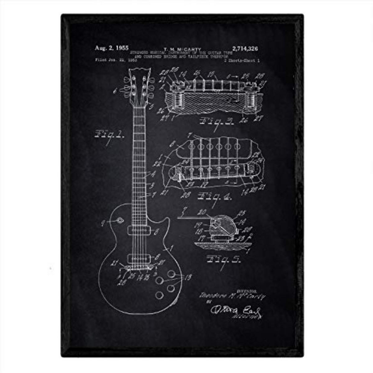 POSTER Gitarre Patent A3 Rahmenlos - Klar, Papier (29.7/5/42cm) - Nacnic