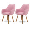 ESSZIMMERSTÜHLE 2er-Set ELLA Stoffbezug Rosa Eichenholz - Rosa, Eichenholz/Holz (47/85/47cm) - DELUKE