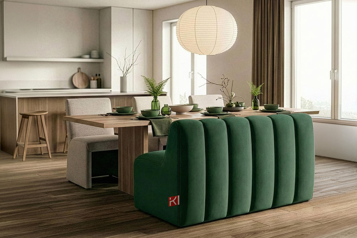 ESSZIMMERBANK CORDA, Dunkelgrün - Dunkelgrün, Holz/Holzwerkstoff (123/78/71cm) - KONSIMO®