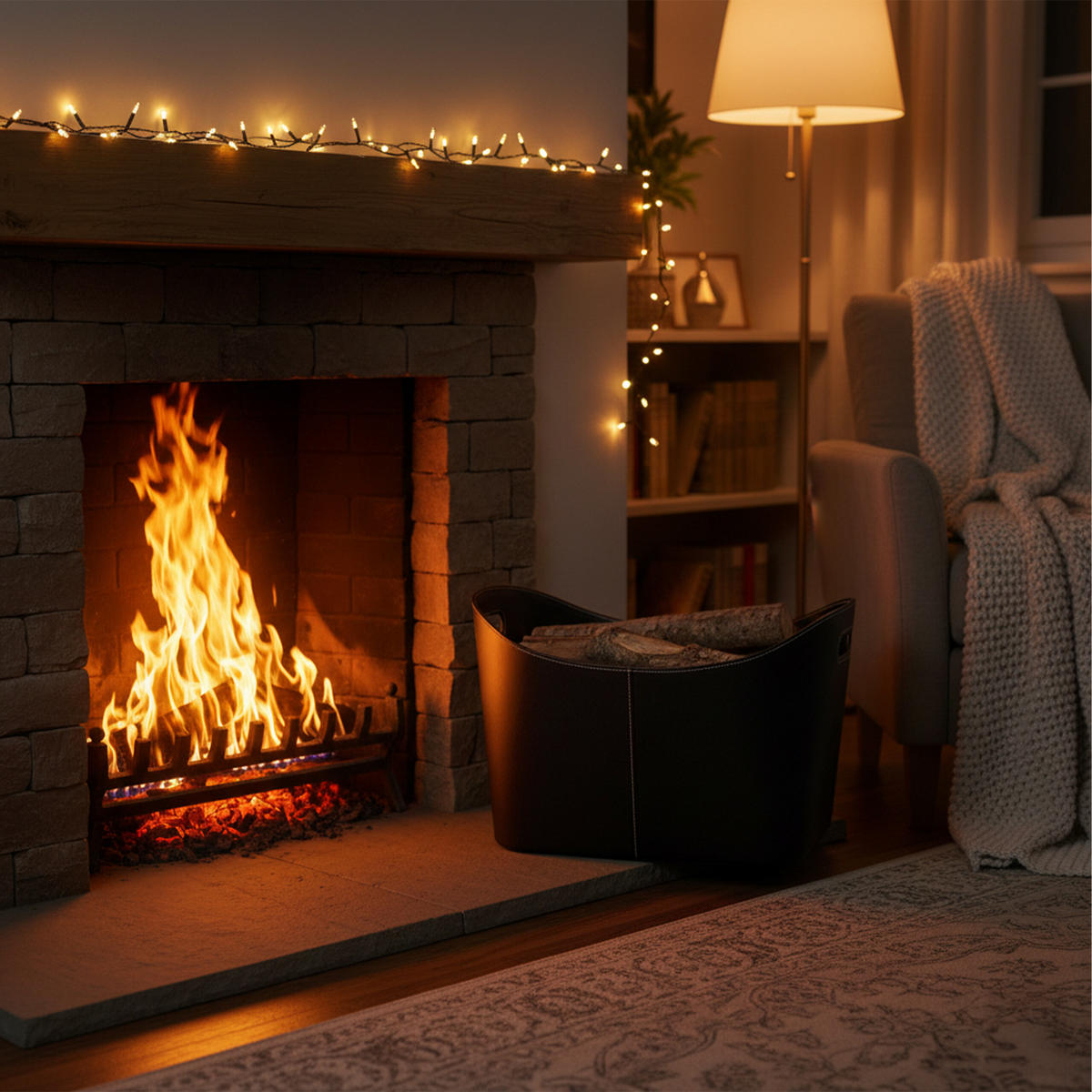 HOLZKORB - Schwarz, Wellpappe/Kunststoff (55/35.5/42.5cm) - Relaxdays