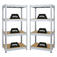 SCHWERLASTREGAL Dino 2er-Set mit 2x 180x90x60 cm Fachlast 600 kg Verzinkt - Silberfarben, Metall (180/180/60cm) - PROREGAL