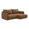 ECKSOFA mit Schlaffunktion Strukturstoff Stoff Orange - Terra cotta/Schwarz, Kunststoff/Textil (207/148cm) - Makamii