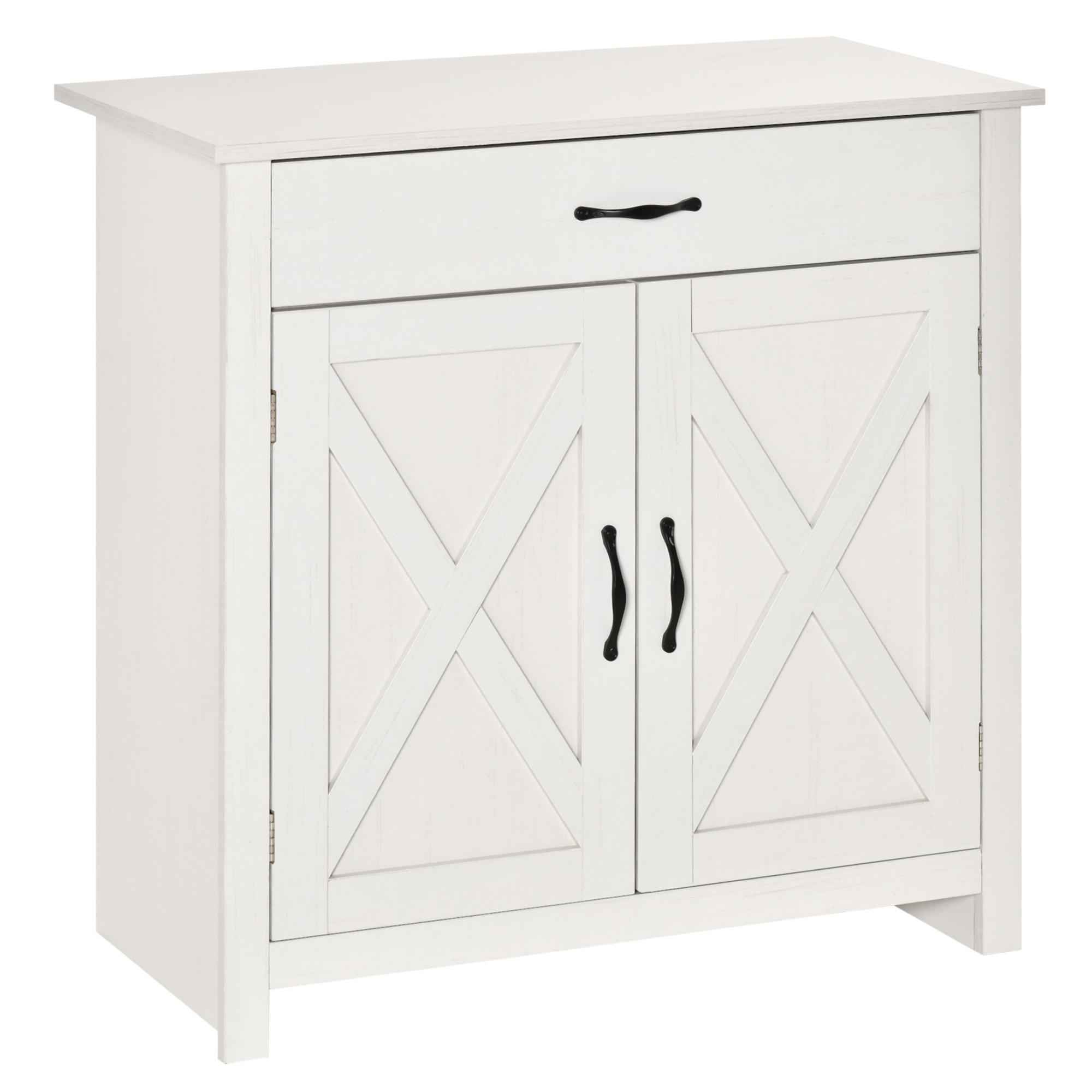 SIDEBOARD Weiß, 2 Türen, 1 Schublade, 80/39,7/80 cm - Weiß, Holz (80/80/39.7cm) - PANGIVO