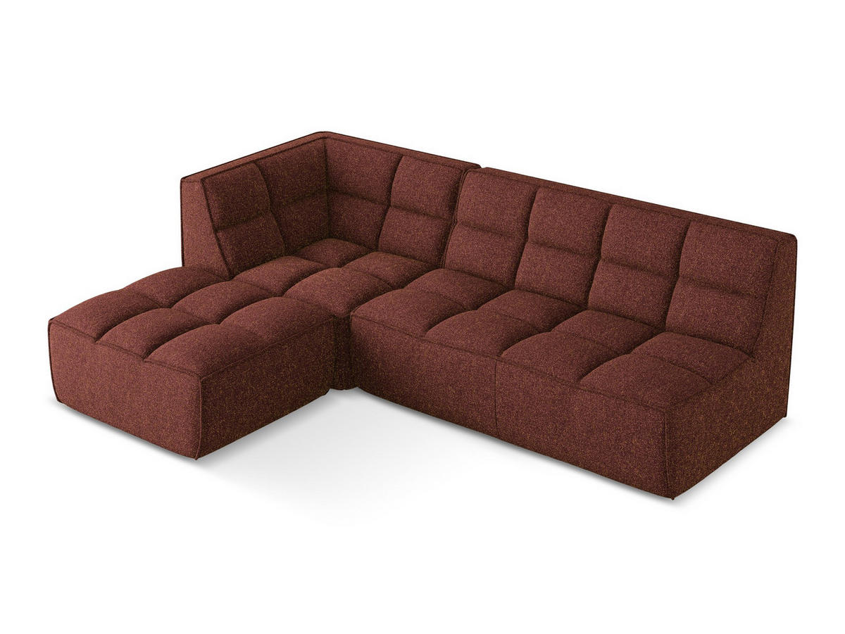 ECKSOFA Beidseitig Strukturstoff Stoff Rot - Bordeaux/Rot, Kunststoff/Textil (258/178cm) - Makamii