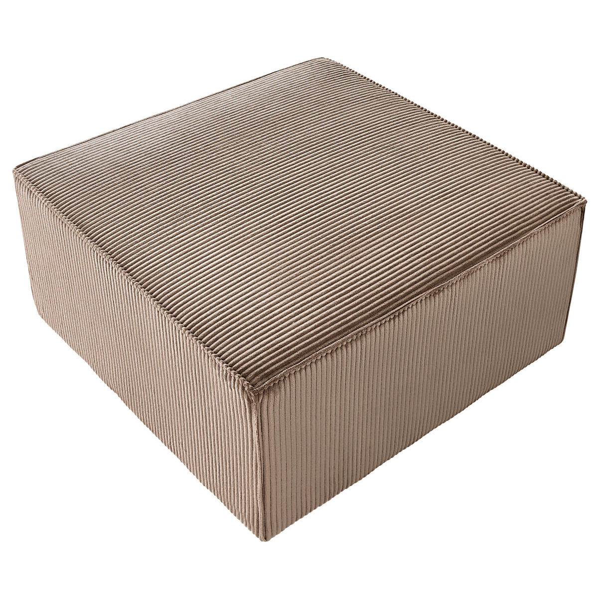 OTTOMANE Cord Sandbeige Lemvig - Sandfarben, Textil (83/41/83cm) - Beliani