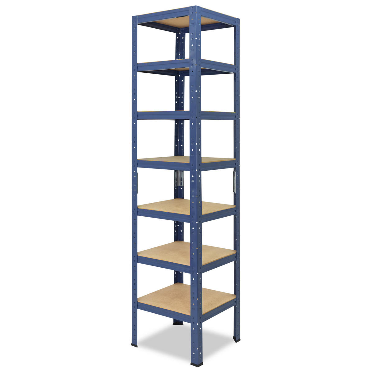 SCHWERLASTREGAL HOME 230x40x40 cm in blau mit 7 Böden und 125 kg Traglast pro Boden - Blau, Metall (40/230/40cm) - shelfplaza