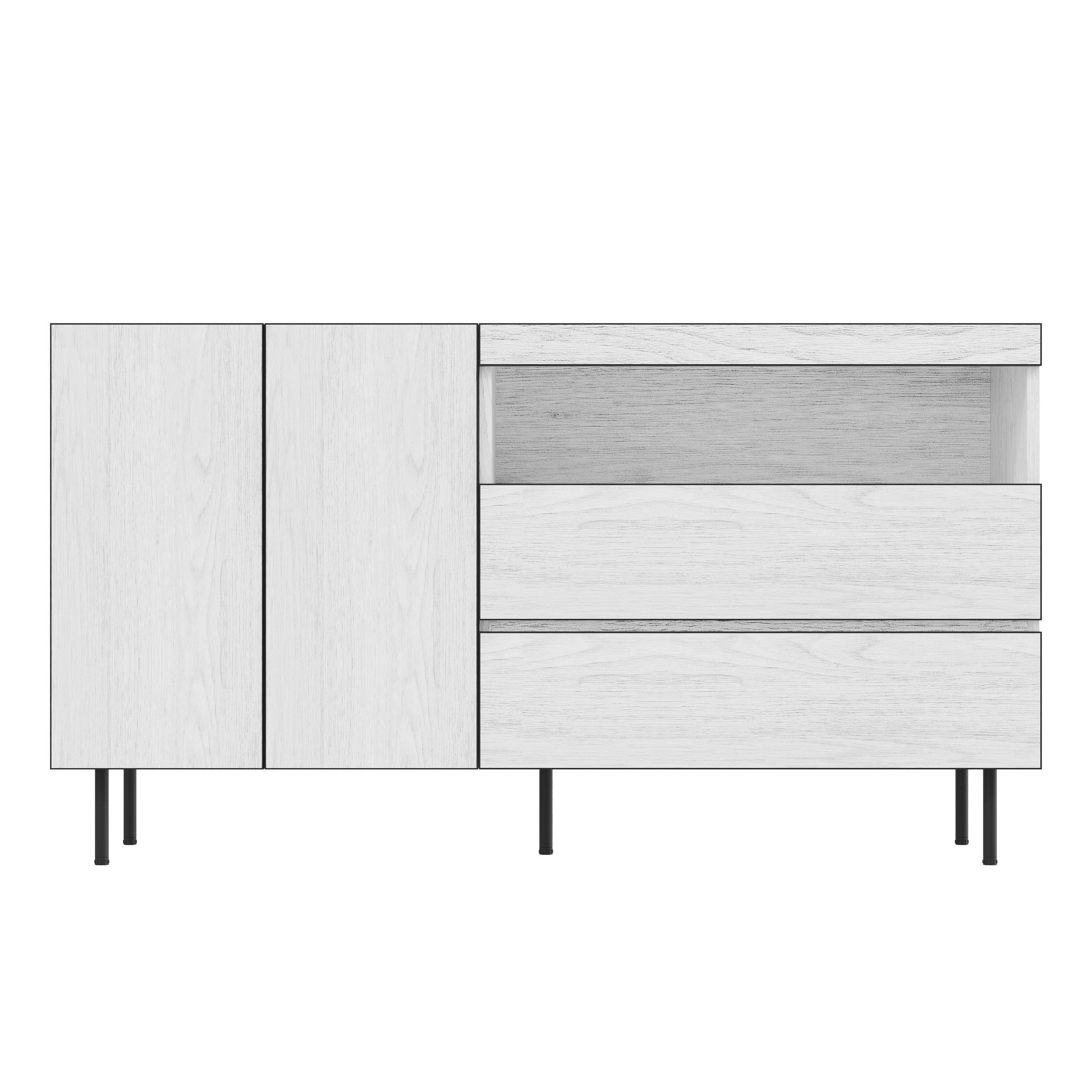 SIDEBOARD Weiß 140/42/77 cm - Weiß, Holzwerkstoff (140/77/42cm) - PANGIVO