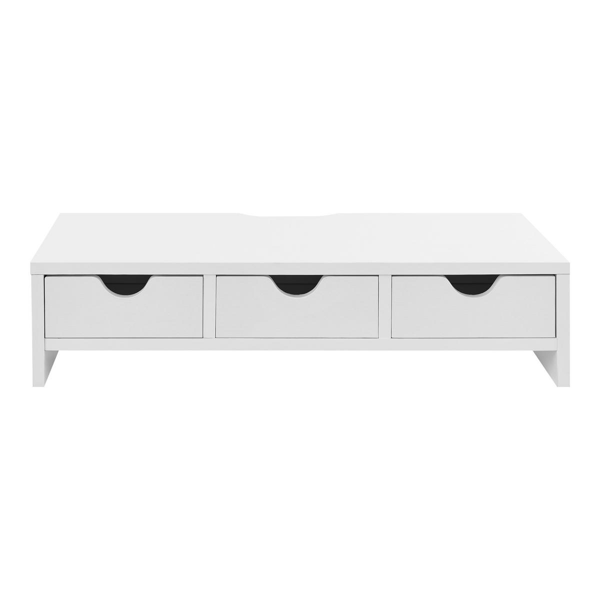MONITORSTÄNDER Ruovesi - Weiß, Holzwerkstoff (25/51/12cm) - [en.casa]